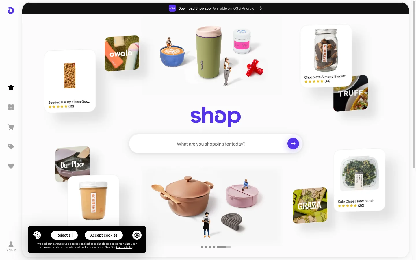 Shop App by Shopify acting as an agentic storefront discovery surface where AI agents and customers find Shopify products