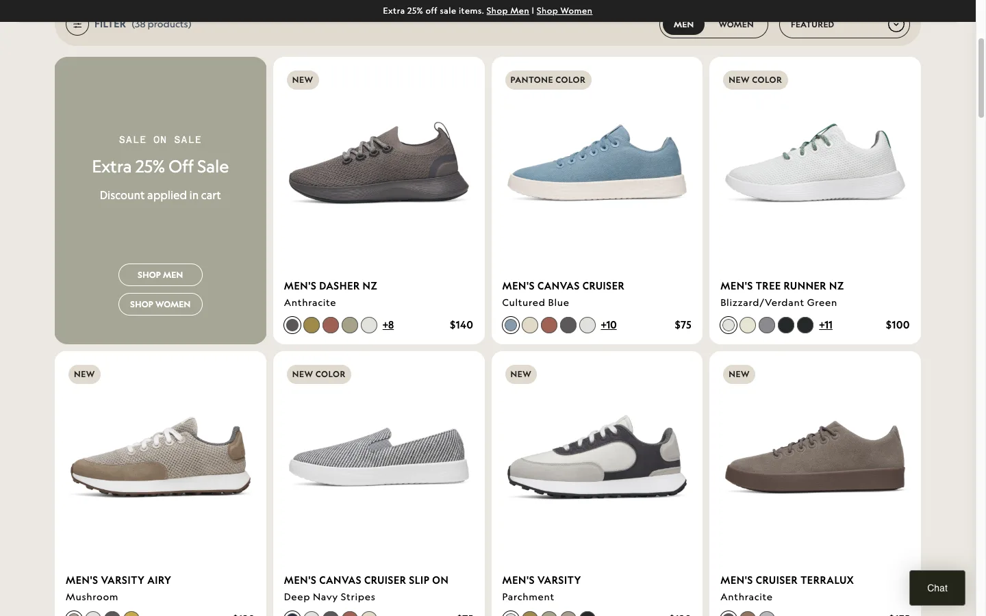 Shopify collection page being audited as part of a full-funnel CRO audit covering homepage, PDP, cart and checkout