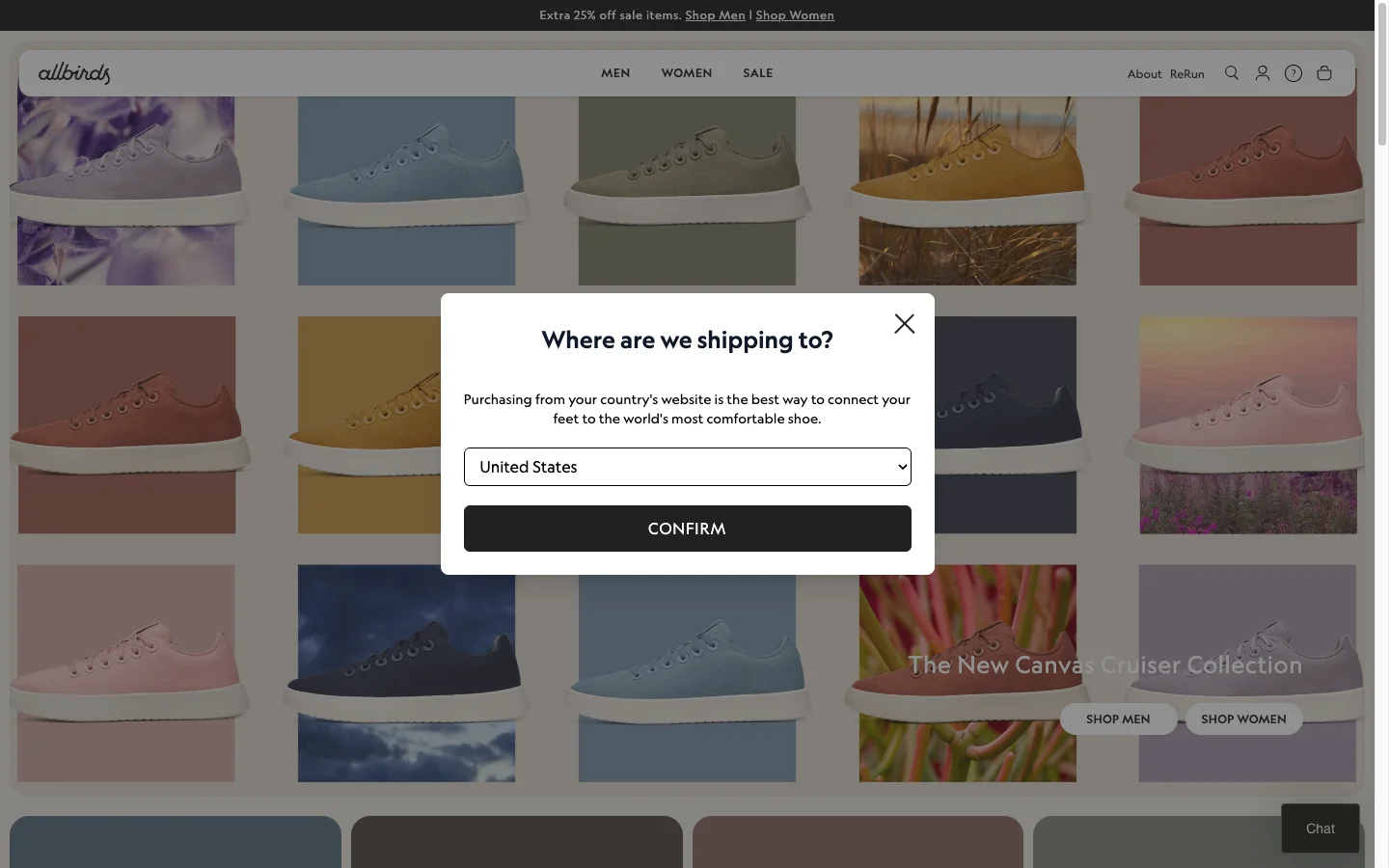 Allbirds homepage on Shopify Plus, the kind of large-DTC storefront a CRO audit walks through page by page across PDP, collection, cart, checkout, mobile UX, and Core Web Vitals