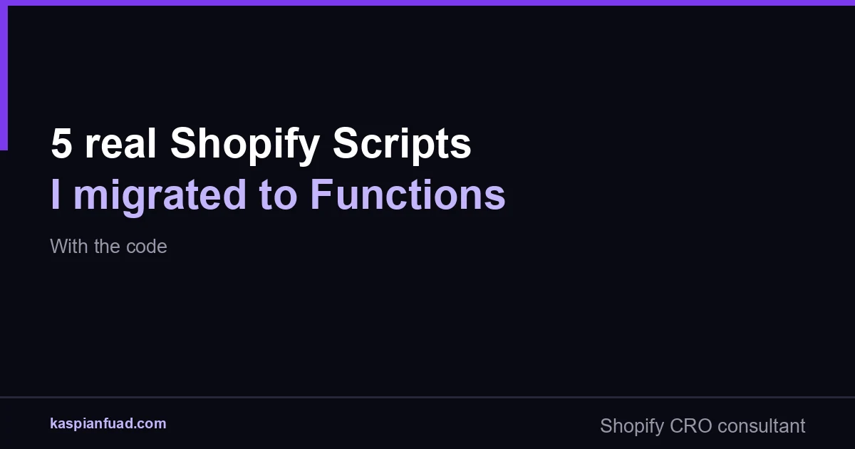 5 Real Shopify Scripts I Migrated to Functions (Code)