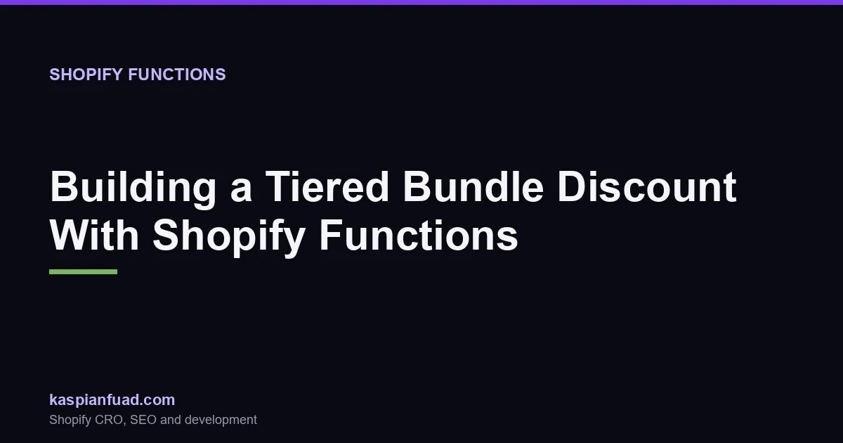Building a Tiered Bundle Discount With Shopify Functions