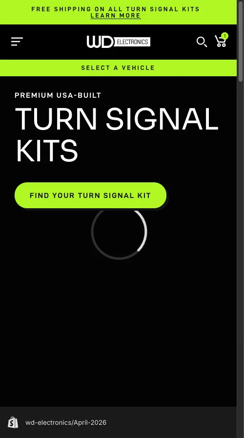 WD Electronics Shopify Plus UTV accessories mobile homepage from a CRO audit where mobile LCP at 9.3 seconds was costing more than half of mobile visitors