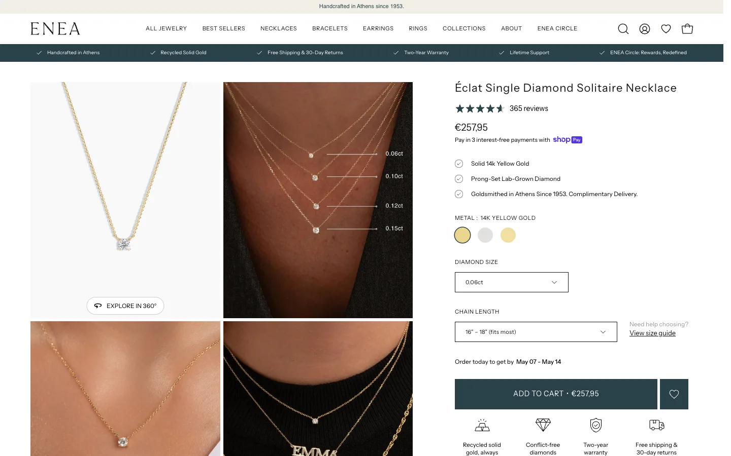 Shopify PDP grid layout redesigned to 2-column 4:5 aspect ratio replacing the carousel for a cleaner luxury jewelry product gallery