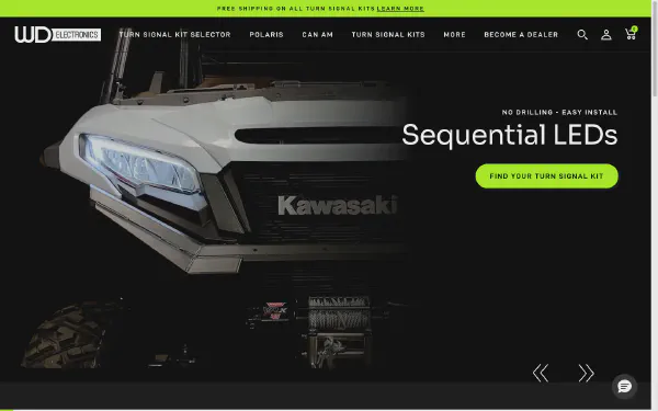 WD Electronics Shopify UTV accessories store homepage thumbnail